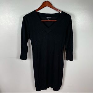 Allison Brittany Black V Neck Sweater Dress Size Medium